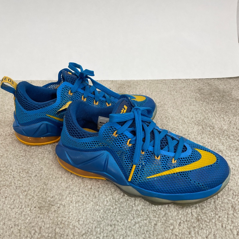 Nike LeBron 12 Low “Entourage” 2015 Sneakers Blue/Gold Size 5.5Y | Very Good